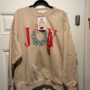 State of Mine Tan Joy Holiday Sweatshirt